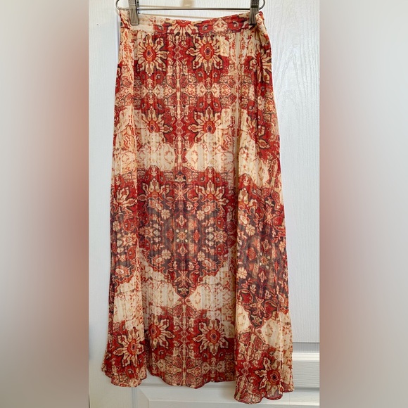 Anthropologie | Akimi + Kim Laurel Canyon Laurel Canyon A-line Boho Midi Skirt. - Picture 6 of 11